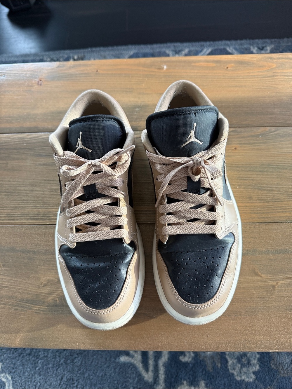 Nike Air Jordan 1 Low-Top Sneakers in Black and Tan